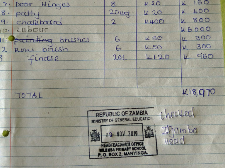 Milemba Primary School, Neubau